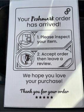 100 count 4x6 inch Stickers Thermal printed Poshmark Customer Thank You Stickers